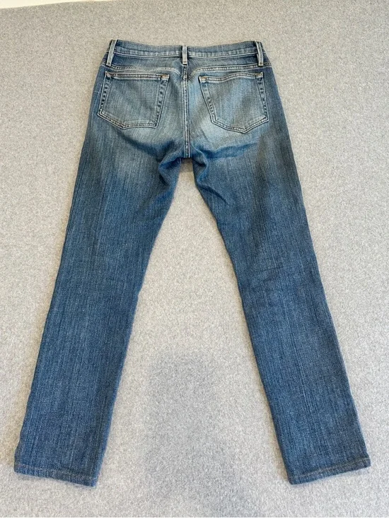 Frame Denim Men's L’Home Slim Straight Jeans in Mid Blue Wash - Picture 8 of 11